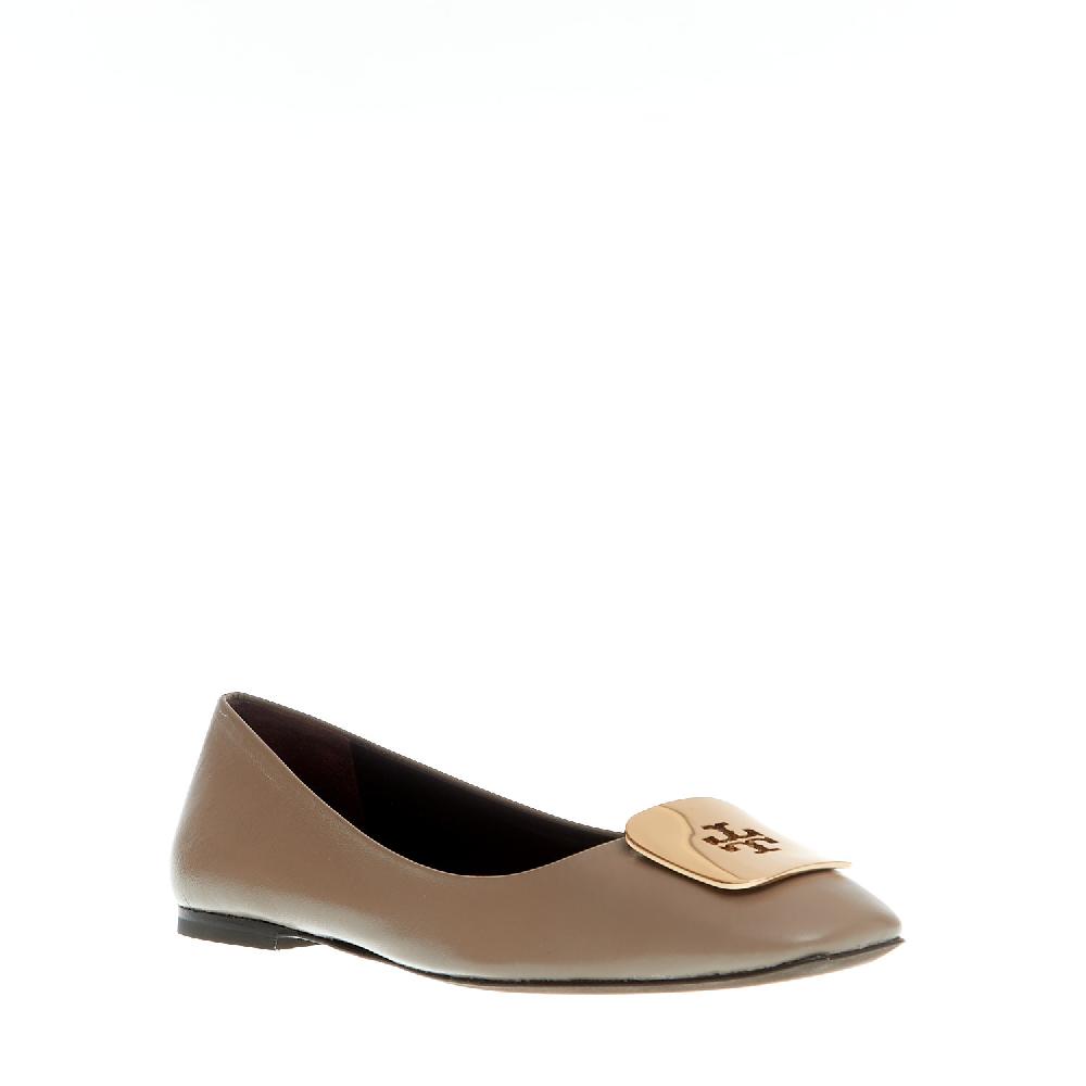 Sorelle Perego ballerina pelle fango logo oro In Saldo