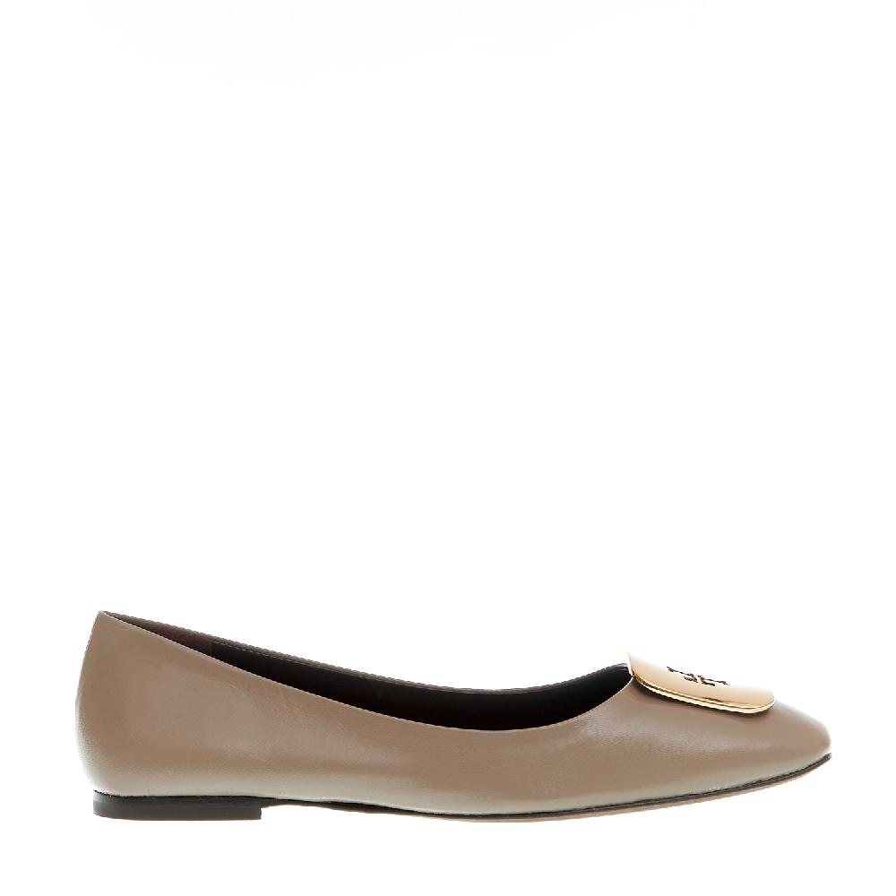 Sorelle Perego ballerina pelle fango logo oro In Saldo