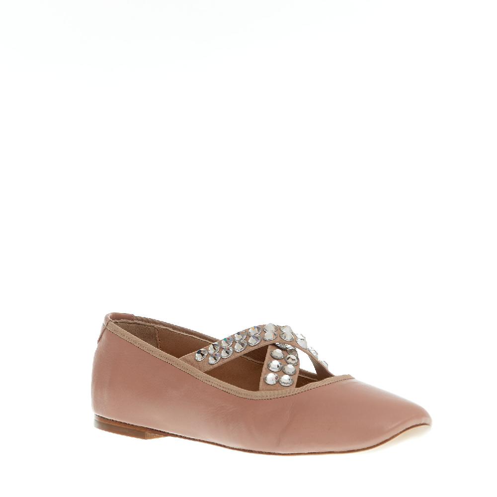 Sorelle Perego ballerina rosa incrocio strass Italy