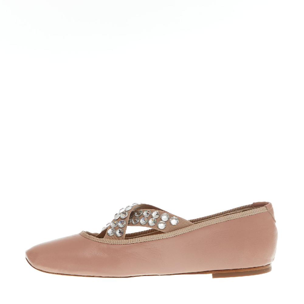 Sorelle Perego ballerina rosa incrocio strass Italy