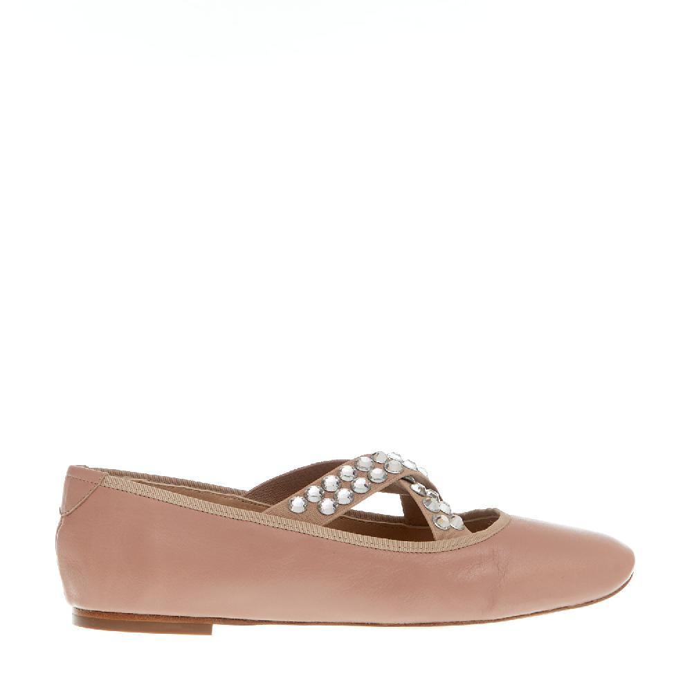 Sorelle Perego ballerina rosa incrocio strass Italy