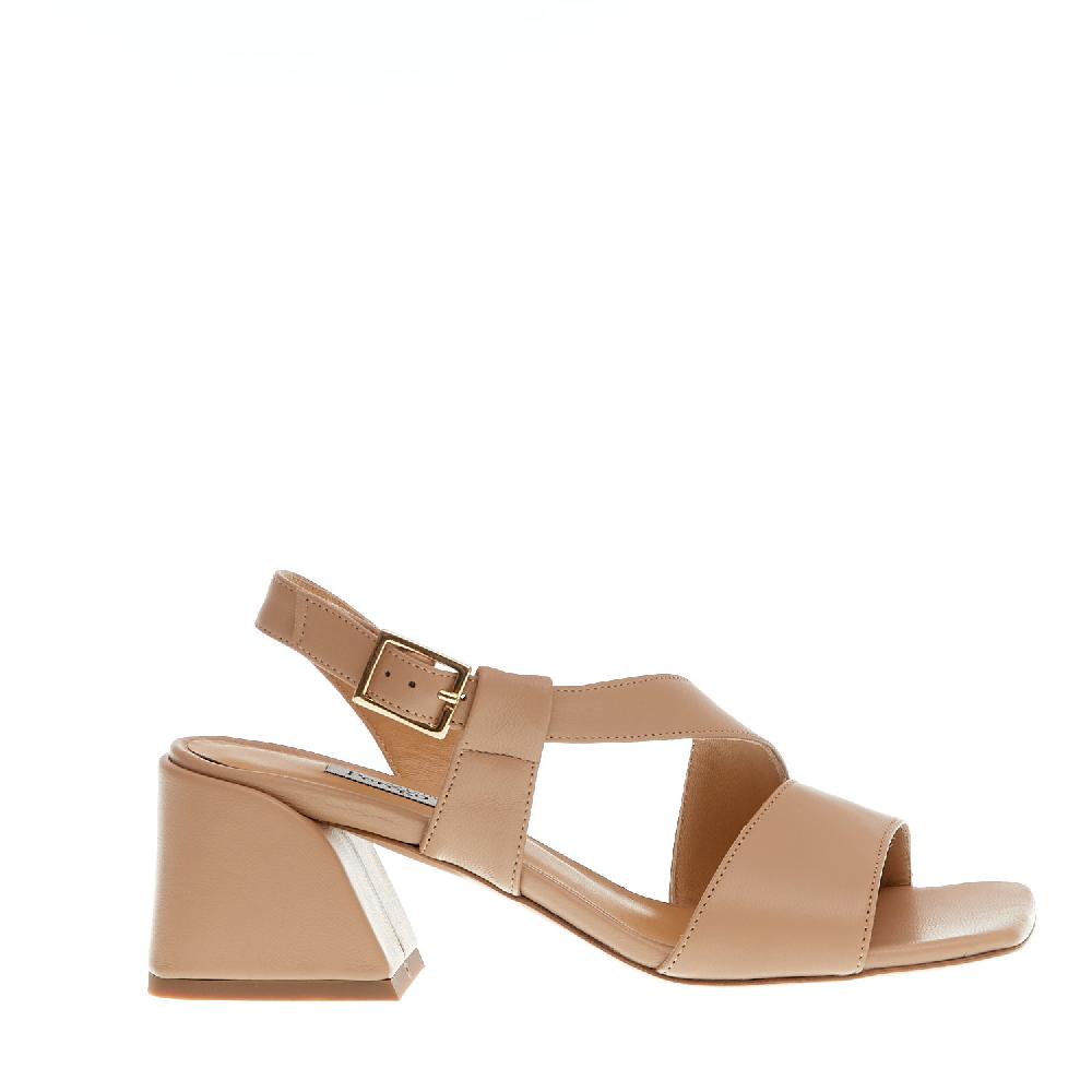 Sorelle Perego sandalo pelle beige tacco 60 Sottocosto