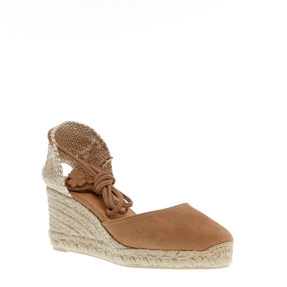 Sorelle Perego Espadrillas zeppa 70 mm camoscio beige Presa