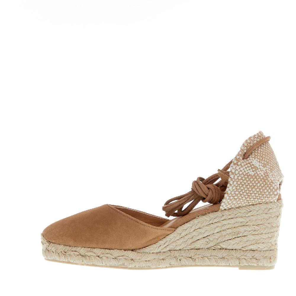 Sorelle Perego Espadrillas zeppa 70 mm camoscio beige Presa