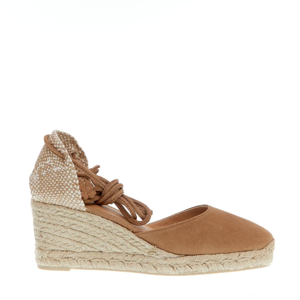 Sorelle Perego Espadrillas zeppa 70 mm camoscio beige Presa