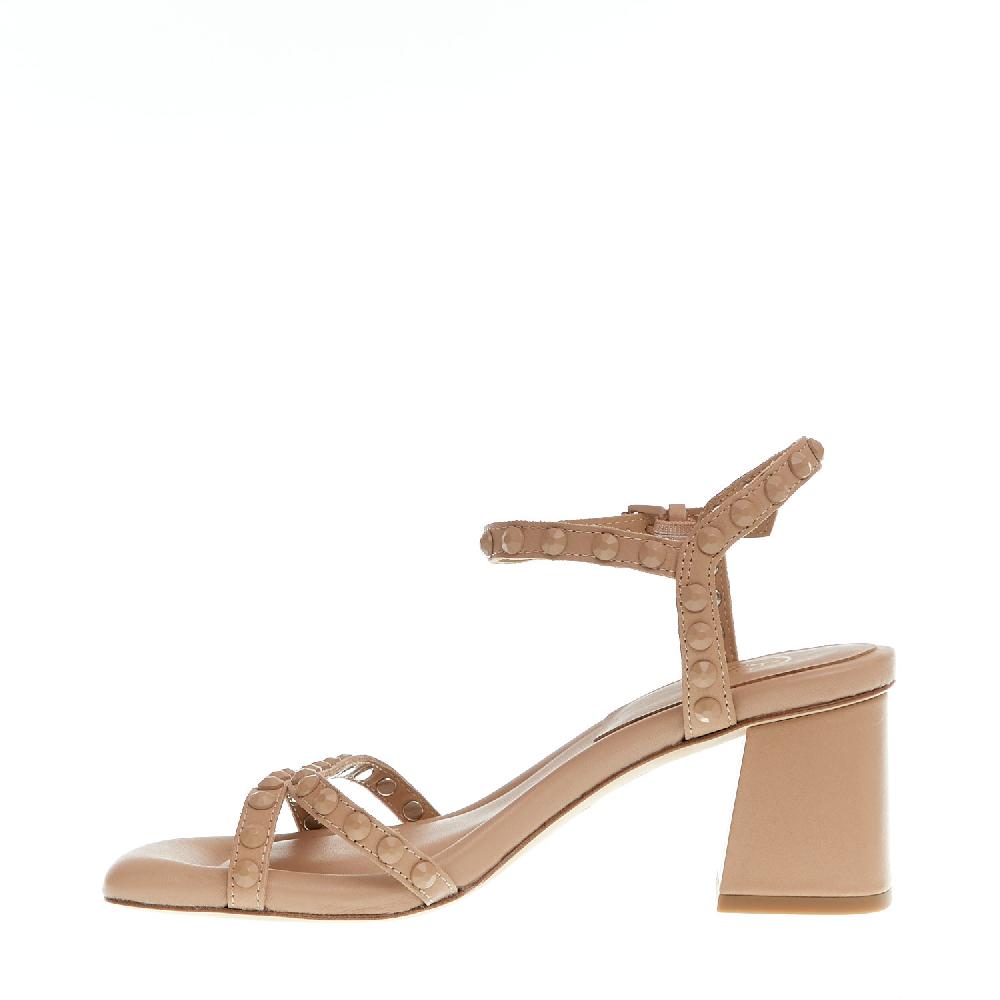Sorelle Perego sandalo tacco 60 mm borchie nude Sconto