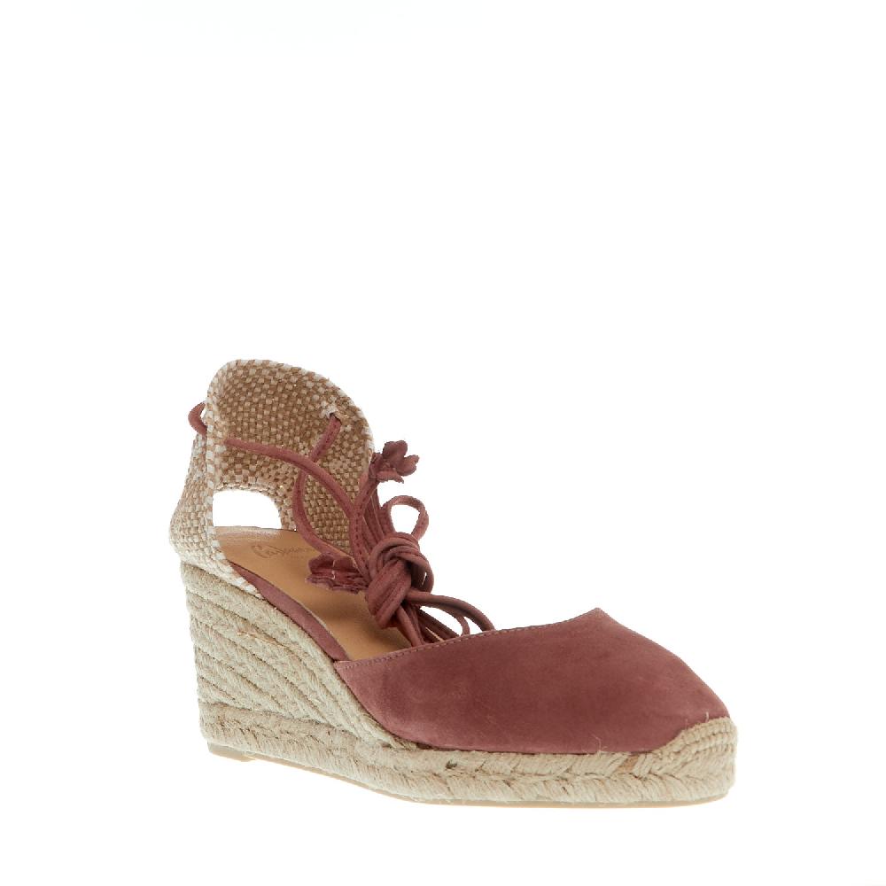 Sorelle Perego Espadrillas zeppa 70 mm camoscio rosa antico Online