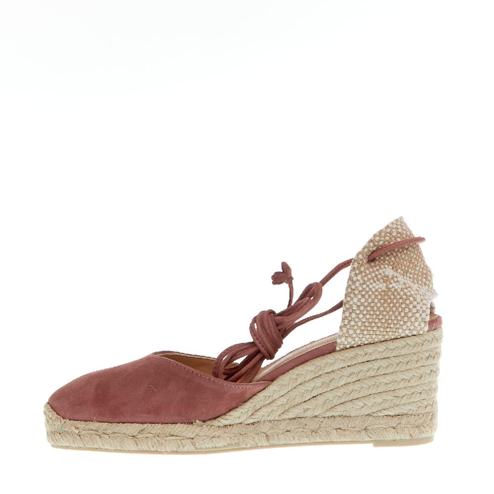 Sorelle Perego Espadrillas zeppa 70 mm camoscio rosa antico Online
