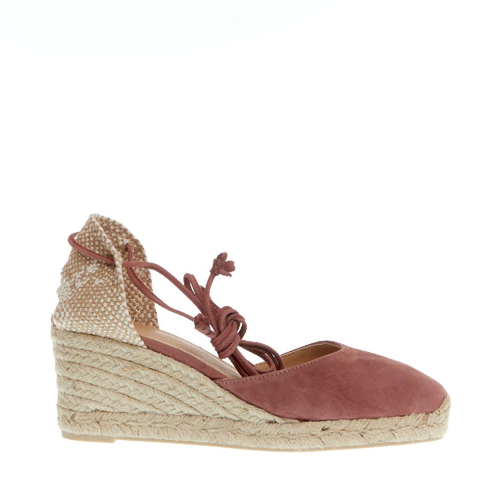 Sorelle Perego Espadrillas zeppa 70 mm camoscio rosa antico Online