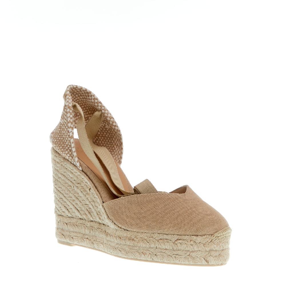 Sorelle Perego Espadrilla zeppa 110 mm tessuto beige Offerte