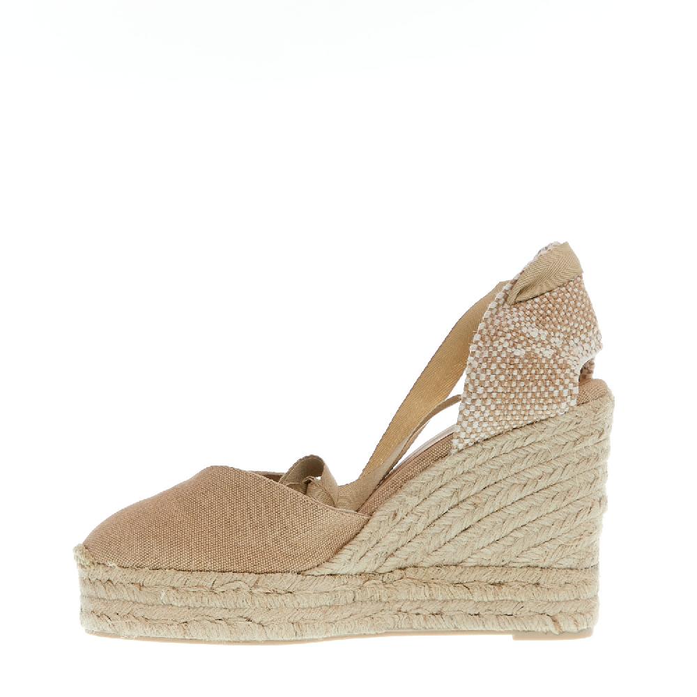 Sorelle Perego Espadrilla zeppa 110 mm tessuto beige Offerte