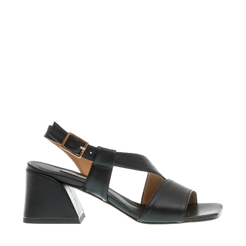 Sorelle Perego sandalo pelle nero tacco 60 Saldi Di Fabbrica