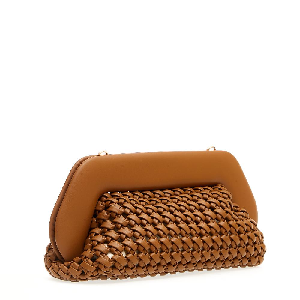 Sorelle Perego Clutch grande pelle intrecciata cuoio Italy