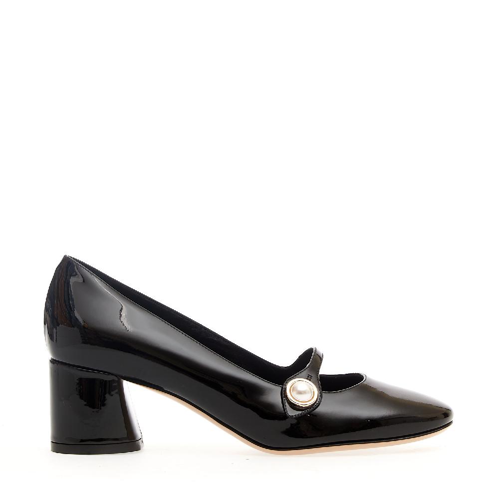 Sorelle Perego mary jane vernice nera tacco 50 mm Soddisfazione Garantita
