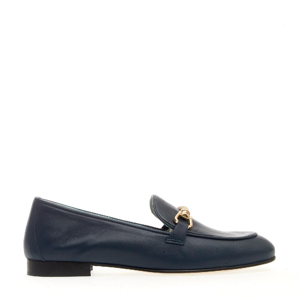 Sorelle Perego mocassino pelle blu morsetto Shopping Online