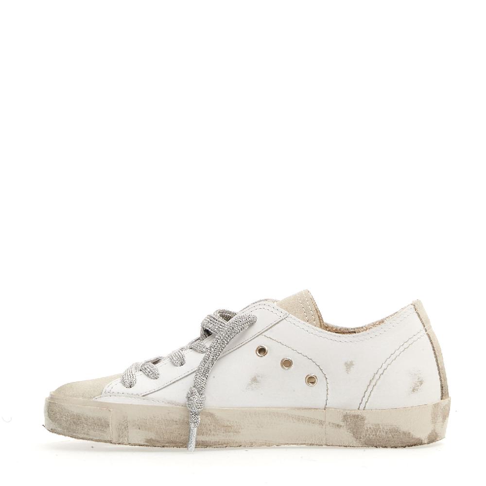 Sorelle Perego Paris sfoderata bianca stringhe argento Vendita Economica