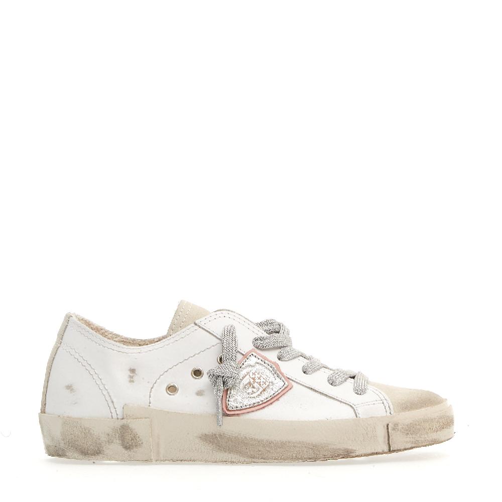 Sorelle Perego Paris sfoderata bianca stringhe argento Vendita Economica