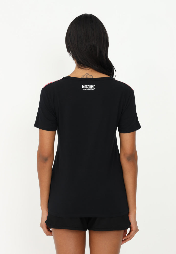 Spatarella T-shirt donna in cotone nero Spedizione Gratuita