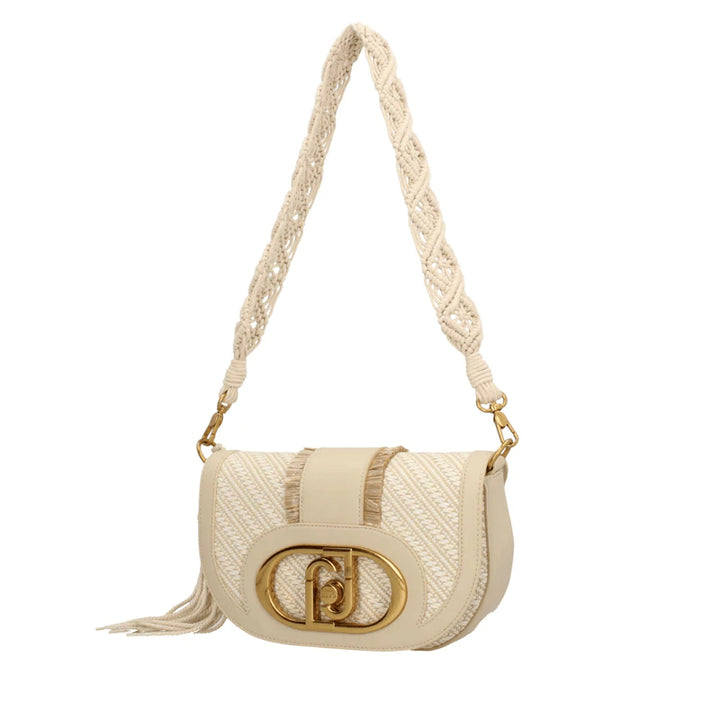 Spatarella Borse donna a tracolla in tessuto beige Sconto