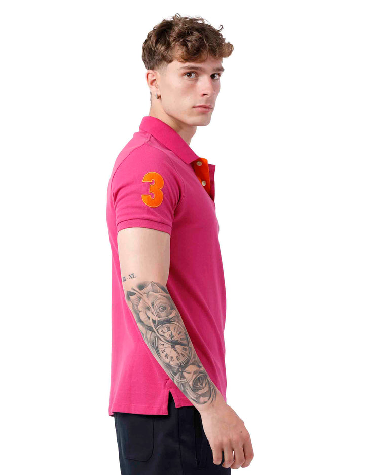 Spatarella Polo uomo in cotone fuxia Vendite Flash