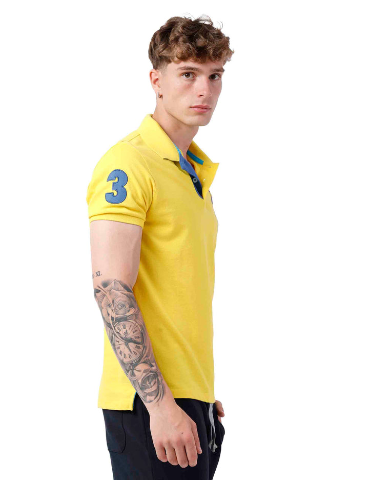 Spatarella Polo uomo in cotone giallo In Saldo