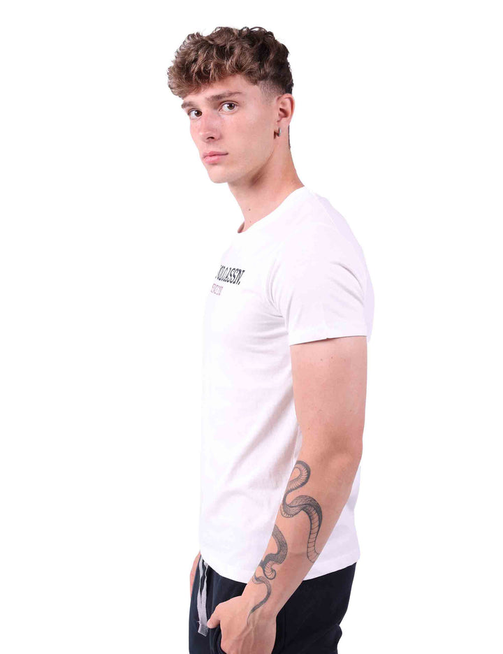 Spatarella T-Shirt uomo in cotone bianco con stampa 2025