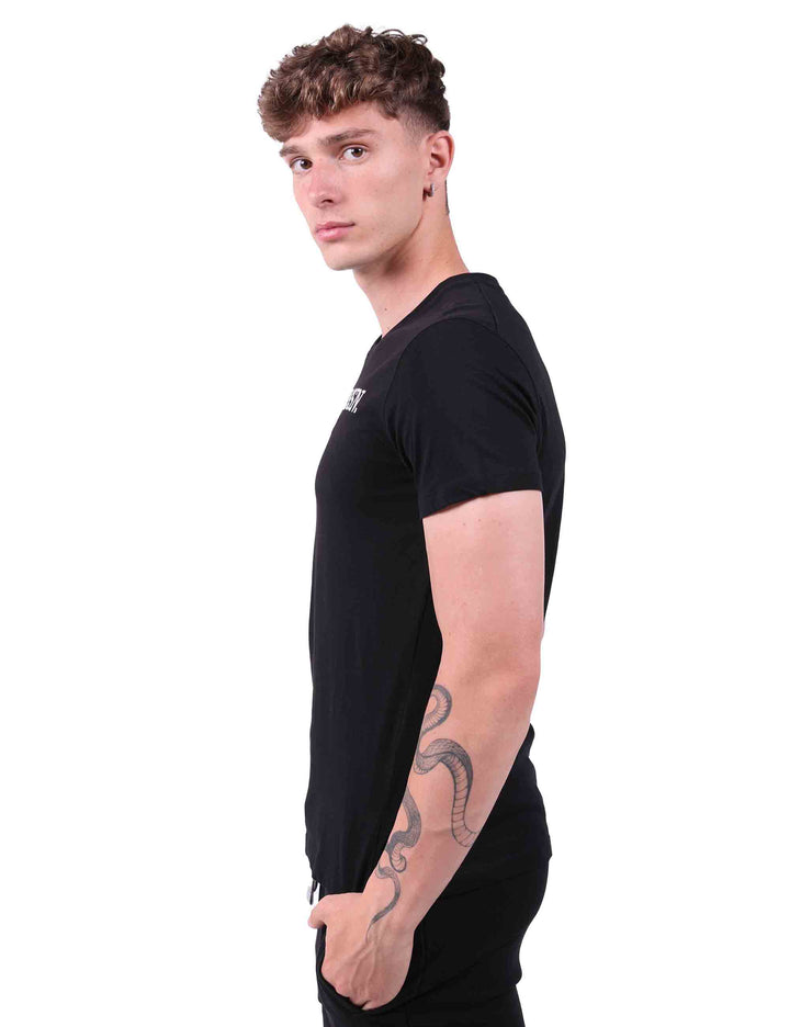 Spatarella T-Shirt uomo in cotone nero con stampa Italy