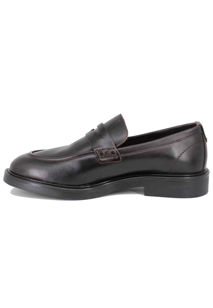 Spatarella Mocassini uomo in pelle marrone con suola in gomma Vendita