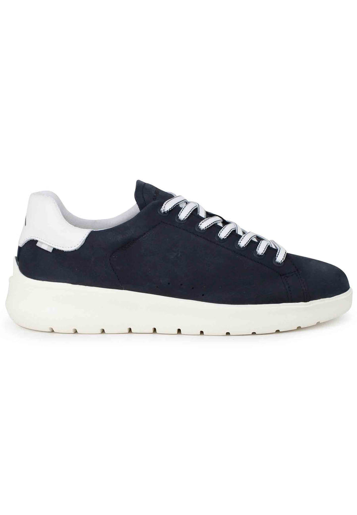 Spatarella Sneakers uomo Hover in nabuk blu con suola alta in gomma Spedizione Gratuita