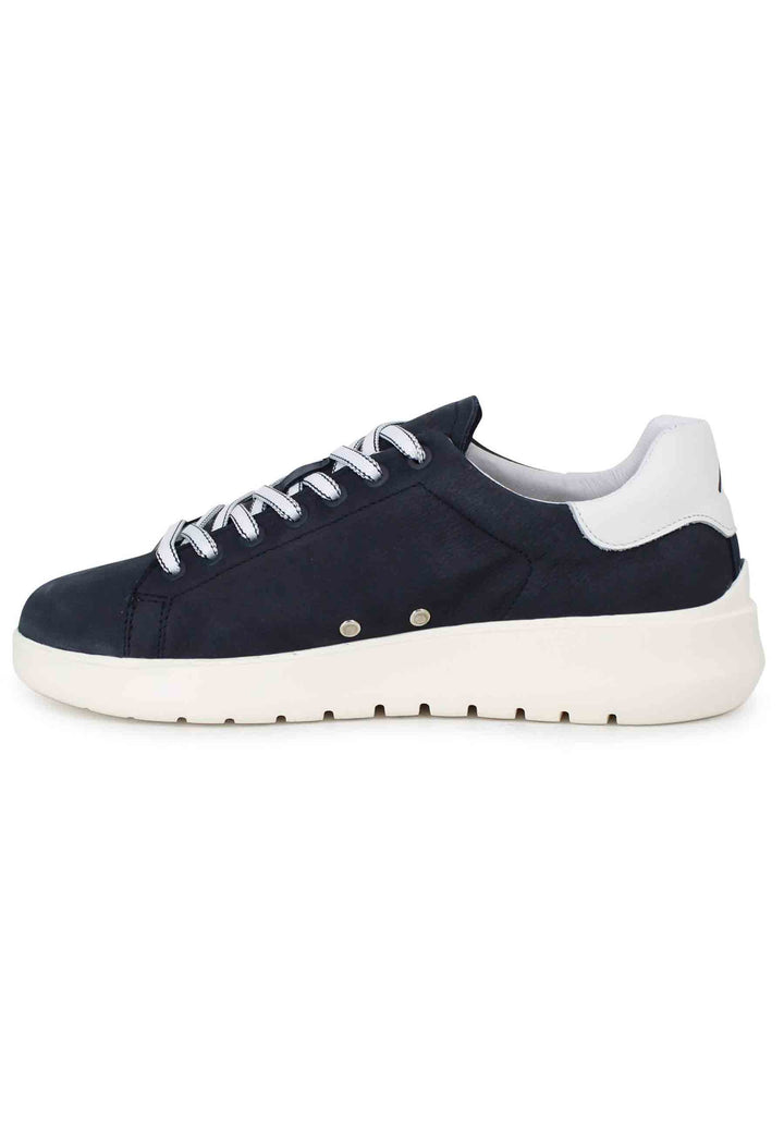 Spatarella Sneakers uomo Hover in nabuk blu con suola alta in gomma Spedizione Gratuita