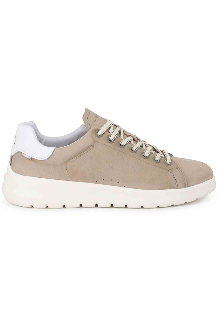 Spatarella Sneakers uomo Hover in nabuk sabbia con suola alta in gomma Pezzi Unici