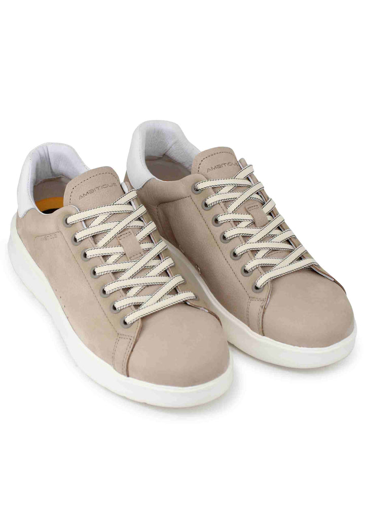 Spatarella Sneakers uomo Hover in nabuk sabbia con suola alta in gomma Pezzi Unici