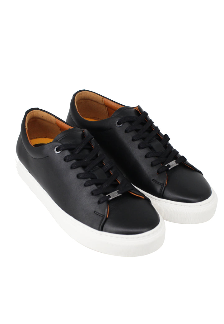 Spatarella Sneakers uomo Martin in pelle nera con suola in gomma Soddisfazione Garantita