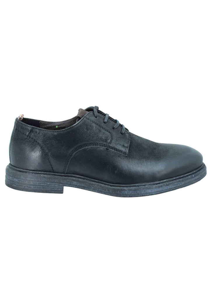 Spatarella Stringata uomo in pelle nera suola in gomma e sottopiede memory foam Fino Al -60%