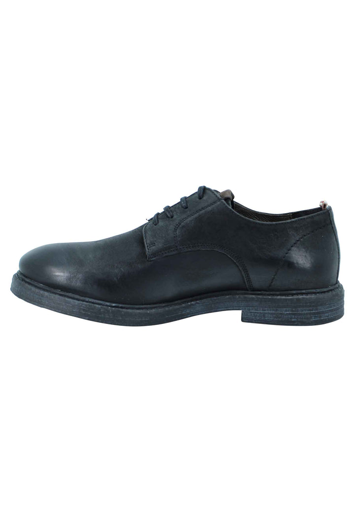 Spatarella Stringata uomo in pelle nera suola in gomma e sottopiede memory foam Fino Al -60%
