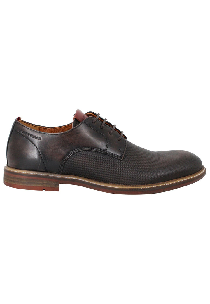 Spatarella Stringate uomo Caye in pelle testa di moro con suola in cuoio e gomma Shopping Online