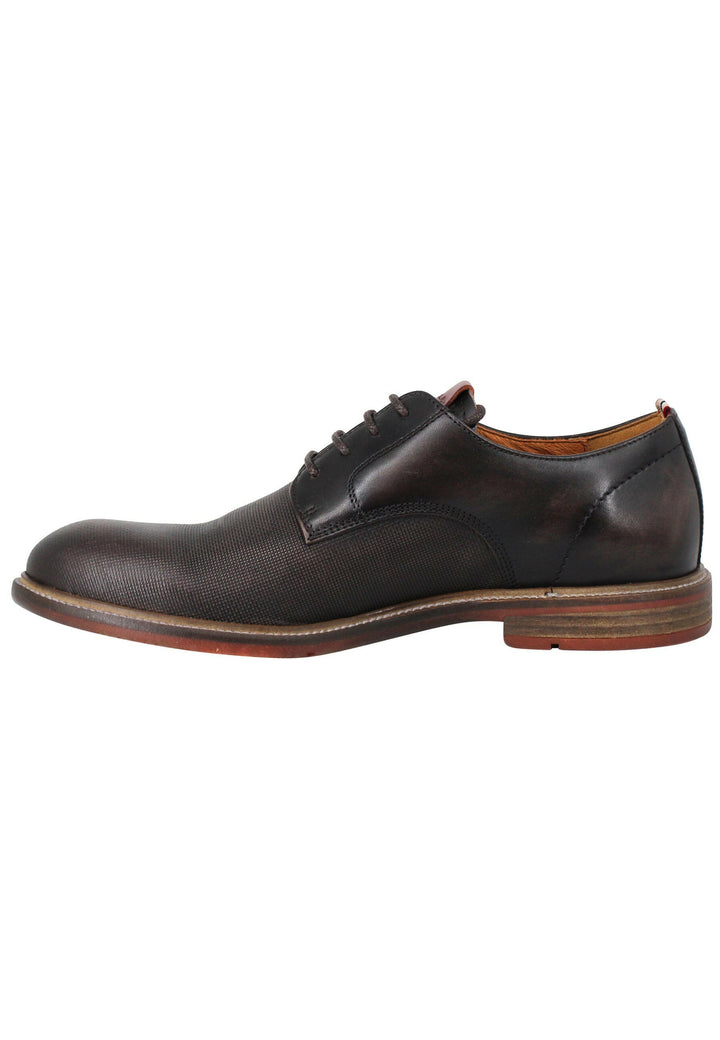Spatarella Stringate uomo Caye in pelle testa di moro con suola in cuoio e gomma Shopping Online