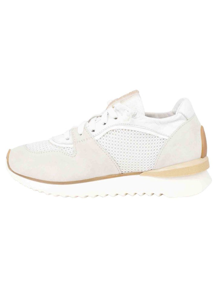 Spatarella Sneakers donna in pelle e tessuto bianco fondo running Convenienza