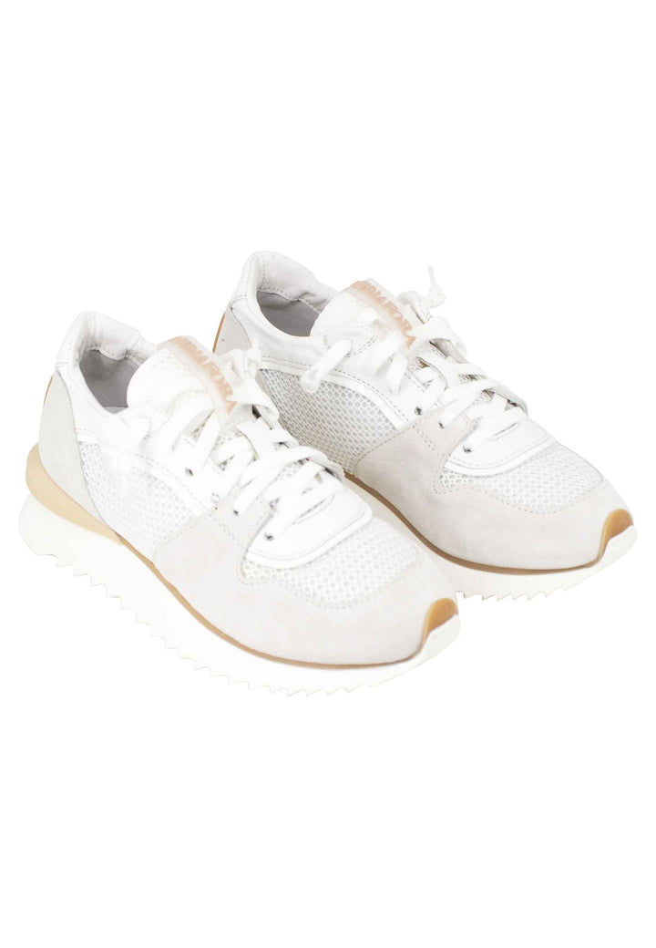 Spatarella Sneakers donna in pelle e tessuto bianco fondo running Convenienza