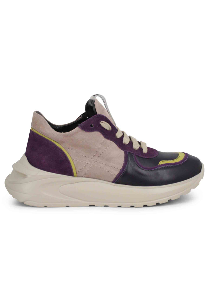 Spatarella Sneakers donna in pelle viola con suola in gomma Online