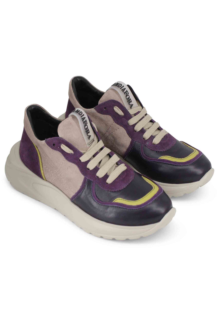 Spatarella Sneakers donna in pelle viola con suola in gomma Online