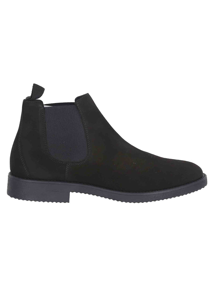 Spatarella Chelsea boots uomo in camoscio nero con suola in para Outlet