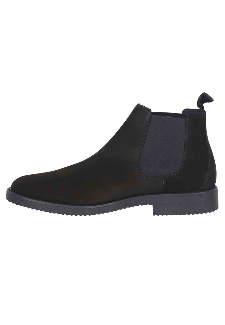 Spatarella Chelsea boots uomo in camoscio nero con suola in para Outlet