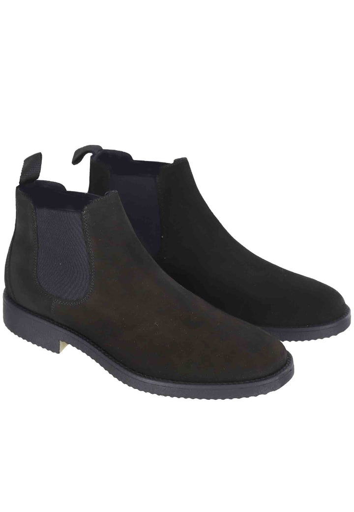 Spatarella Chelsea boots uomo in camoscio nero con suola in para Outlet