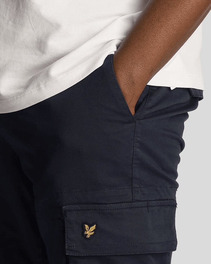 Spatarella Pantaloni cargo uomo in cotone blu navy Promozione Limitata
