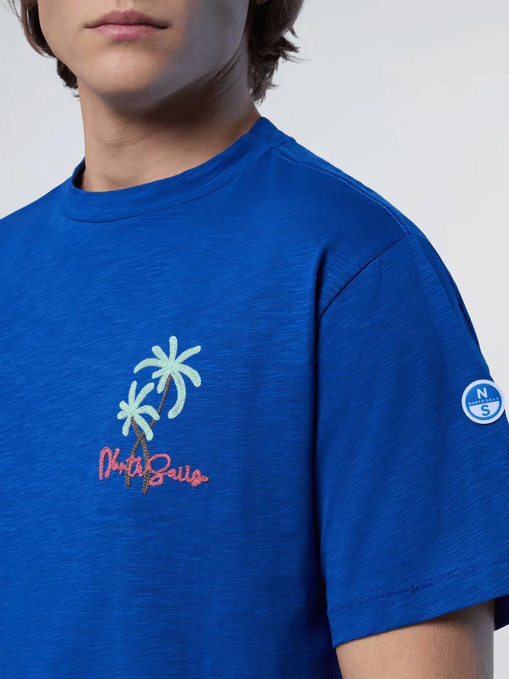 Spatarella T-shirt uomo in cotone blu 692985-0790 In Vendita