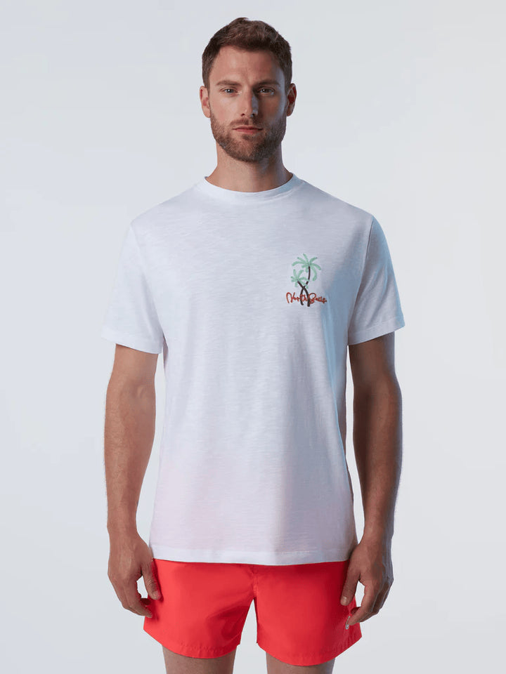 Spatarella T-shirt uomo in cotone bianco 692985-0101 Saldi