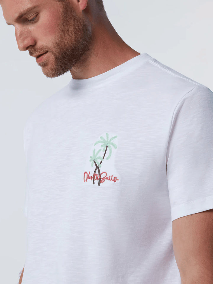 Spatarella T-shirt uomo in cotone bianco 692985-0101 Saldi
