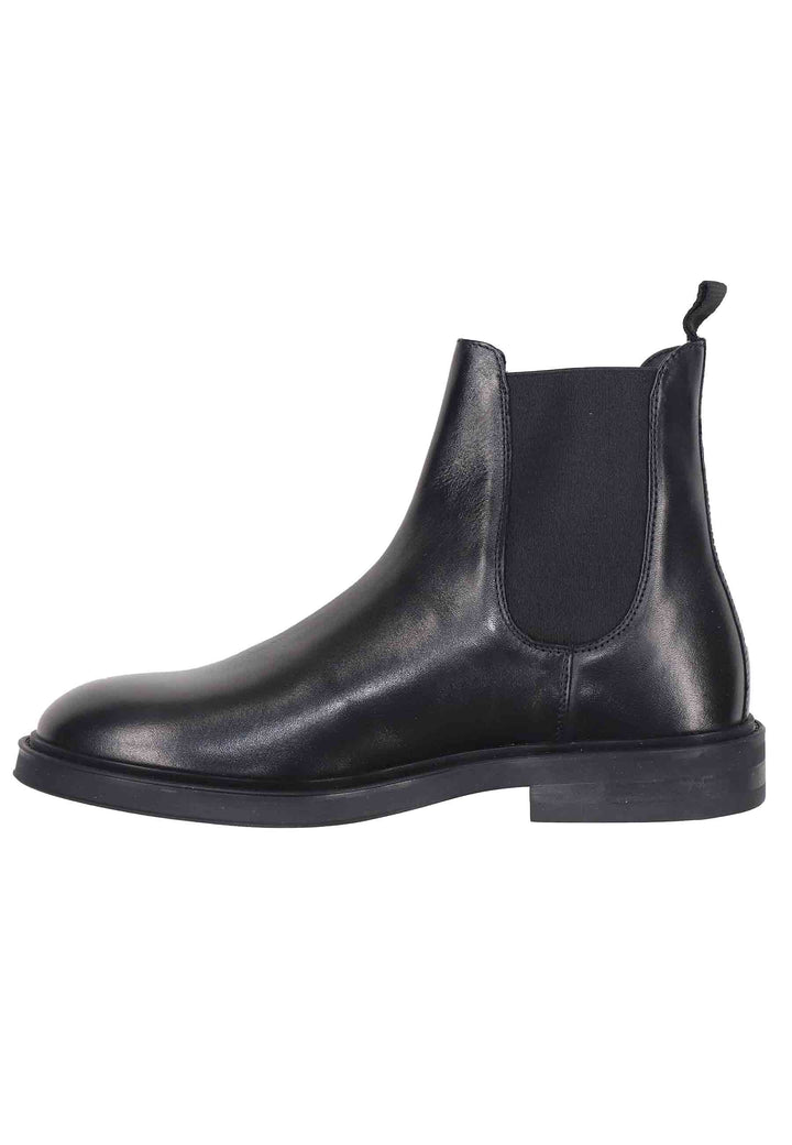 Spatarella Chelsea boots uomo in pelle nera con suola in gomma Vendita Calda