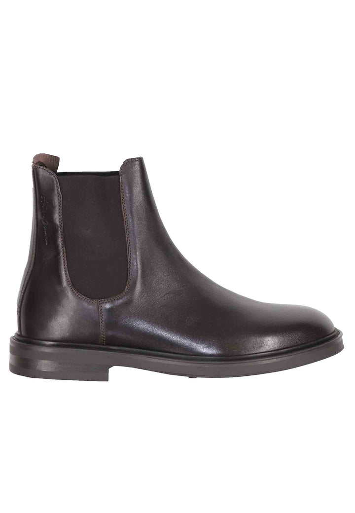Spatarella Chelsea boots uomo in pelle testa di moro con suola in gomma Vendita Economica
